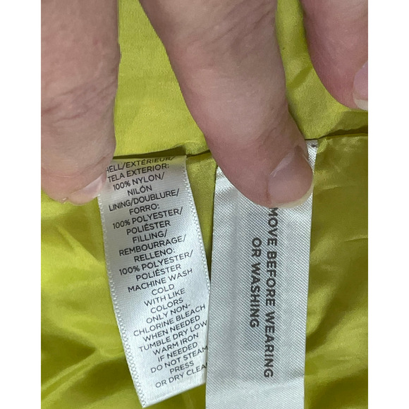 3-FOR-$30 Loft Sz M Quilted Puffy Vest Full Zip w/Pockets Lined Apple Green - Picture 7 of 8